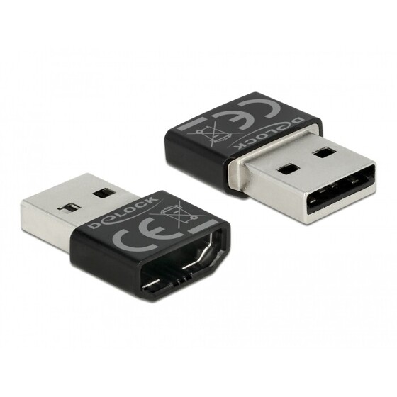 Adapter HDMI-A żeński USB typ A męski czarny Delock 65680