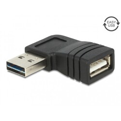 Adapter EASY USB 2.0-A wtyk- gniazdo kątowy lewo/prawo Delock 65522