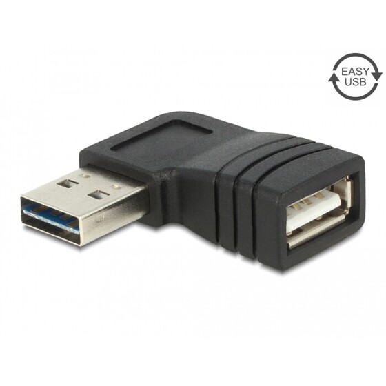 Adapter EASY USB 2.0-A wtyk- gniazdo kątowy lewo/prawo Delock 65522