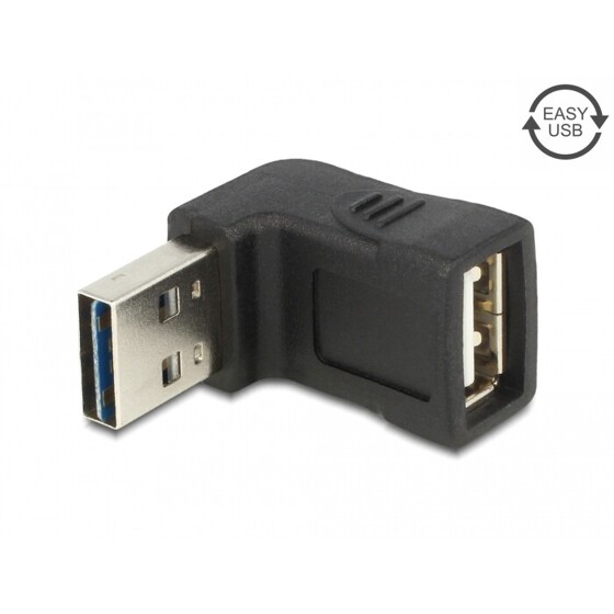 Adapter EASY USB 2.0-A wtyk - gniazdo kątowy góra/dół Delock 65521
