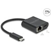 Adapter USB-C do Gigabit LAN 1000 Mbps z portem Power Delivery czarny Delock 66644