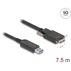 Optyczny aktywny kabel USB 10Gbps-A do micro-B męski ze śrubkami 7,5m Delock 83212