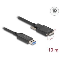Optyczny aktywny kabel USB 10Gbps-A do micro-B męski ze śrubkami 10m Delock 83213