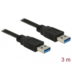 Kabel USB-A 5Gbps męsko-męski 3m czarny Delock 85063