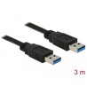 Kabel USB-A 5Gbps męsko-męski 3m czarny Delock 85063
