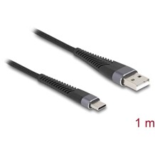 Kabel USB 2.0 USB-A - USB-C męsko-męski z ochroną przed zginaniem 1m Delock 81121