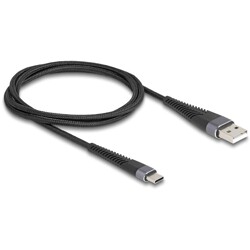 Kabel USB 2.0 USB-A - USB-C męsko-męski z ochroną przed zginaniem 1m Delock 81121 Kabel USB 2.0 USB-A - USB-C męsko-męski z ochroną przed zginaniem 1m Delock 81121