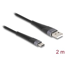 Kabel USB 2.0 USB-A - USB-C męsko-męski z ochroną przed zginaniem 2m Delock 81122