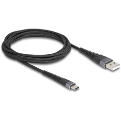 Kabel USB 2.0 USB-A - USB-C męsko-męski z ochroną przed zginaniem 2m Delock 81122