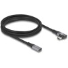 Przedłużacz USB 20Gbps kątowy w lewo - w prawo Power Range 240W 2m Delock 81148