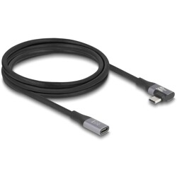 Przedłużacz USB 20Gbps kątowy w lewo - w prawo Power Range 240W 2m Delock 81148