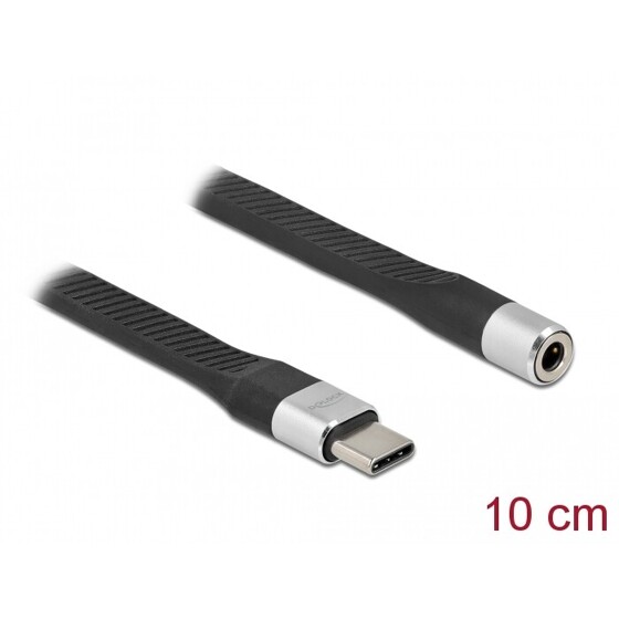 Płaski kabel wstążkowy FPC z USB-C do gniazda stereo żeński 10cm Delock 86942