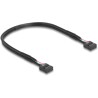 Adapter USB 2.0 z listwą pinową, męska na 2x wewnętrzny USB typ E, z kluczem A, żeńskim kątowym magnetycznym z kablem USB ze złą