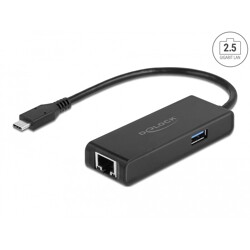 Adapter USB-C do 2,5 Gigabit LAN z USB-A żeński Delock 63826