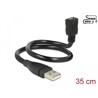Kabel USB 2.0 A wtyk - USB 2.0 micro B gniazdo giętki 35cm Delock 83921