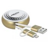 Kabel na szpuli 2w1 USB typ A do micro-B i Lightning biały/złoty Delock 85820
