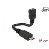 Kabel USB 2.0 micro B wtyk - USB 2.0 micro B gniazdo OTG giętki 15cm Delock 83923