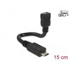 Kabel USB 2.0 micro B wtyk - USB 2.0 micro B gniazdo OTG giętki 15cm Delock 83923