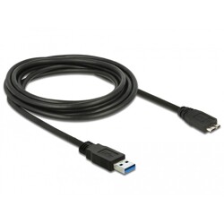 Kabel USB 5Gbps typ A - micro-B męsko-męski męski 3m czarny Delock 85075 Kabel USB 5Gbps typ A - micro-B męsko-męski męski 3m czarny Delock 85075