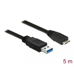 Kabel USB 5Gbps typ A - micro-B męsko-męski męski 5m czarny Delock 85076