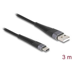 Kabel USB 2.0 USB typ A - USB-C męsko-męski z ochroną przed zginaniem 3m Delock 81123