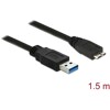 Kabel USB 5Gbps typ A - micro-B męsko-męski męski 1,5m czarny Delock 85073