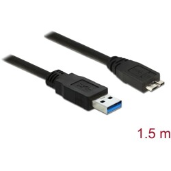 Kabel USB 5Gbps typ A - micro-B męsko-męski męski 1,5m czarny Delock 85073