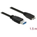 Kabel USB 5Gbps typ A - micro-B męsko-męski męski 1,5m czarny Delock 85073