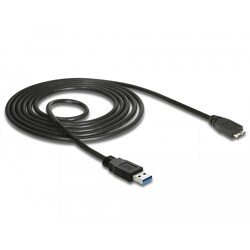 Kabel USB 5Gbps typ A - micro-B męsko-męski męski 1,5m czarny Delock 85073 Kabel USB 5Gbps typ A - micro-B męsko-męski męski 1,5m czarny Delock 85073