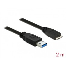 Kabel USB 5Gbps typ A - micro-B męsko-męski męski 2m czarny Delock 85074
