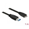 Kabel USB 5Gbps typ A - micro-B męsko-męski męski 1m czarny Delock 85072
