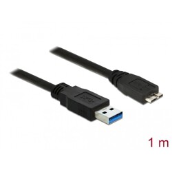 Kabel USB 5Gbps typ A - micro-B męsko-męski męski 1m czarny Delock 85072