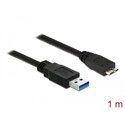 Kabel USB 5Gbps typ A - micro-B męsko-męski męski 1m czarny Delock 85072