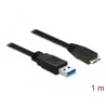 Kabel USB 5Gbps typ A - micro-B męsko-męski męski 1m czarny Delock 85072