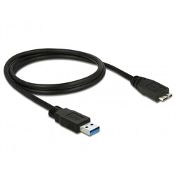Kabel USB 5Gbps typ A - micro-B męsko-męski męski 1m czarny Delock 85072 Kabel USB 5Gbps typ A - micro-B męsko-męski męski 1m czarny Delock 85072