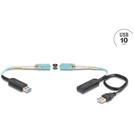 Zestaw przedłużaczy USB 10Gbps typ A na kablu LC Duplex Delock 66466