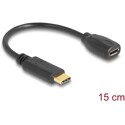 Przewód z adapterem USB-C 2.0 męski - USB 2.0 micro-B żeński 15cm Delock 65578