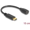 Przewód z adapterem USB-C 2.0 męski - USB 2.0 micro-B żeński 15cm Delock 65578