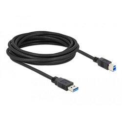 Kabel USB 5Gbps typ A - typ B męsko-męski 5m czarny Delock 85070 Kabel USB 5Gbps typ A - typ B męsko-męski 5m czarny Delock 85070