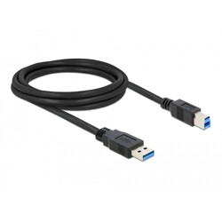 Kabel USB 5Gbps typ A - typ B męsko-męski 2m czarny Delock 85068 Kabel USB 5Gbps typ A - typ B męsko-męski 2m czarny Delock 85068
