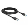 Kabel USB 5Gbps typ A - typ B męsko-męski 3m czarny Delock 85069