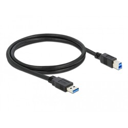 Kabel USB 5Gbps typ A - typ B męsko-męski 1m czarny Delock 85066 Kabel USB 5Gbps typ A - typ B męsko-męski 1m czarny Delock 85066