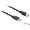 Kabel USB 5Gbps typ A - typ B męsko-męski 50cm czarny Delock 85065