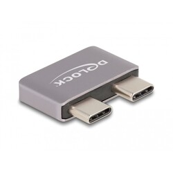 Adapter USB 40Gbps USB-C 2x męski na 2x żeński metalowy port saver Delock 60055
