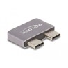 Adapter USB 40Gbps USB-C 2x męski na 2x żeński metalowy port saver Delock 60055