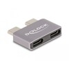 Adapter USB 40Gbps USB-C 2x męski na 2x żeński metalowy port saver Delock 60055