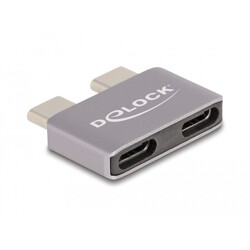 Adapter USB 40Gbps USB-C 2x męski na 2x żeński metalowy port saver Delock 60055 Adapter USB 40Gbps USB-C 2x męski na 2x żeński metalowy port saver Delock 60055