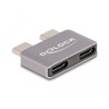 Adapter USB 40Gbps USB-C 2x męski na 2x żeński metalowy port saver Delock 60055