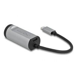 Adapter USB-C do Gigabit LAN z portem Power Delivery szary Delock 64116 Adapter USB-C do Gigabit LAN z portem Power Delivery szary Delock 64116