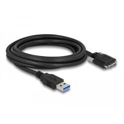 Przewód USB 3.0 typ A - micro-B męsko-męski męski ze śrubkami 3m Delock 87801 Przewód USB 3.0 typ A - micro-B męsko-męski męski ze śrubkami 3m Delock 87801
